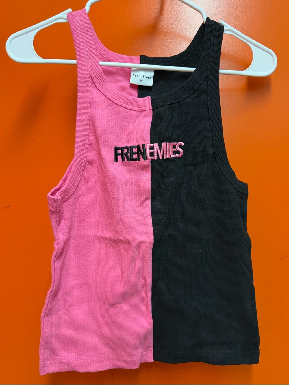 Teddy Fresh - Pink & Black 'Frenemies' Tank - M
